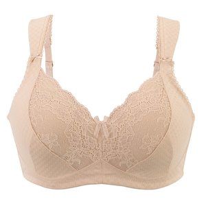 Set of 3! 48B Glamorise ELEGANCE FULL-FIGURE Bra WIreless SOFT-CUP Nude NEW